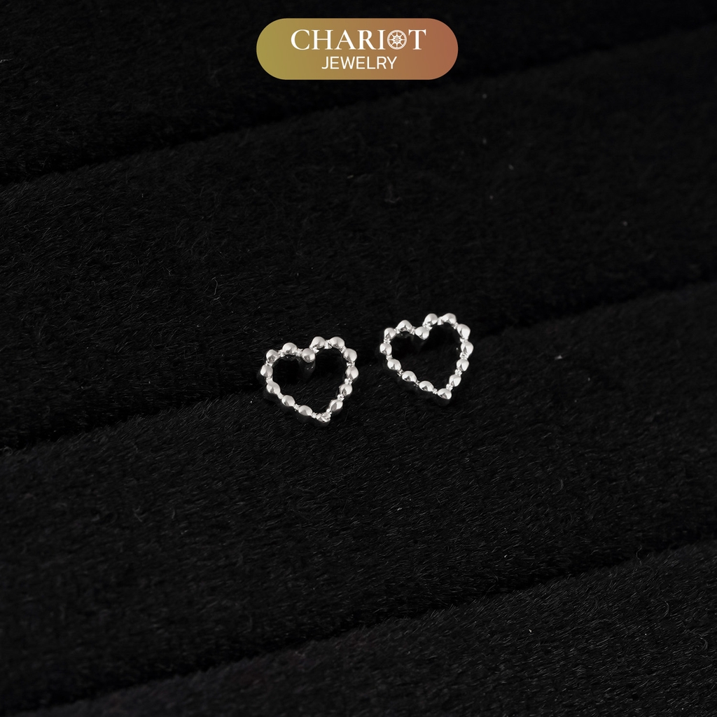 Khuyên tai bạc ECJ65 trái tim nhỏ bé ChariotJewelry