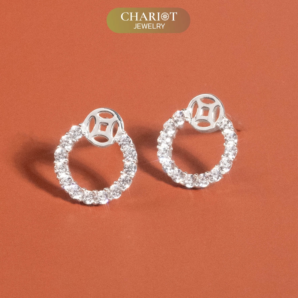 Khuyên tai bạc ECJ69 Chiêu Tài Như Ý s925 Chariot Jewelry