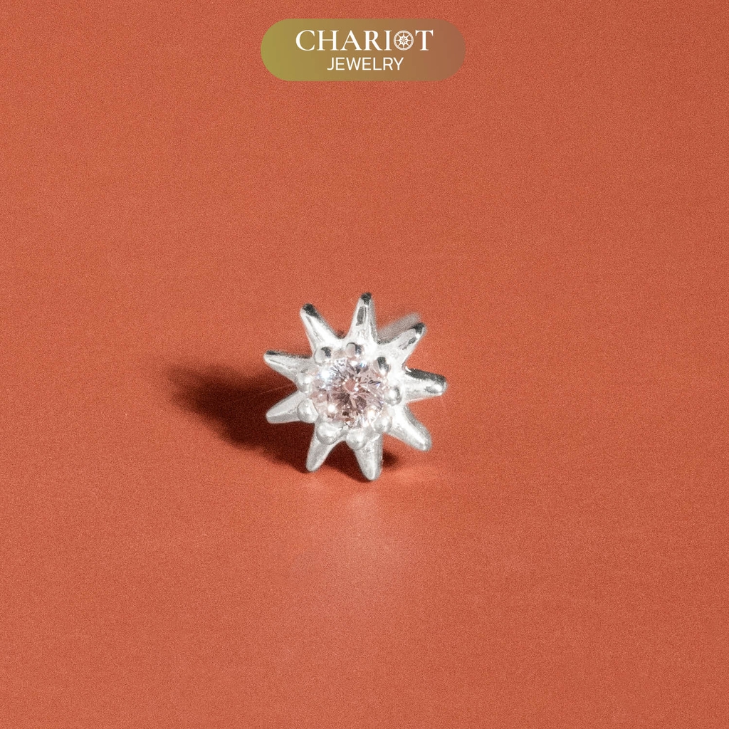 Khuyên tai bạc ECJ85 mặt trời bé xinh Chariot Jewelry