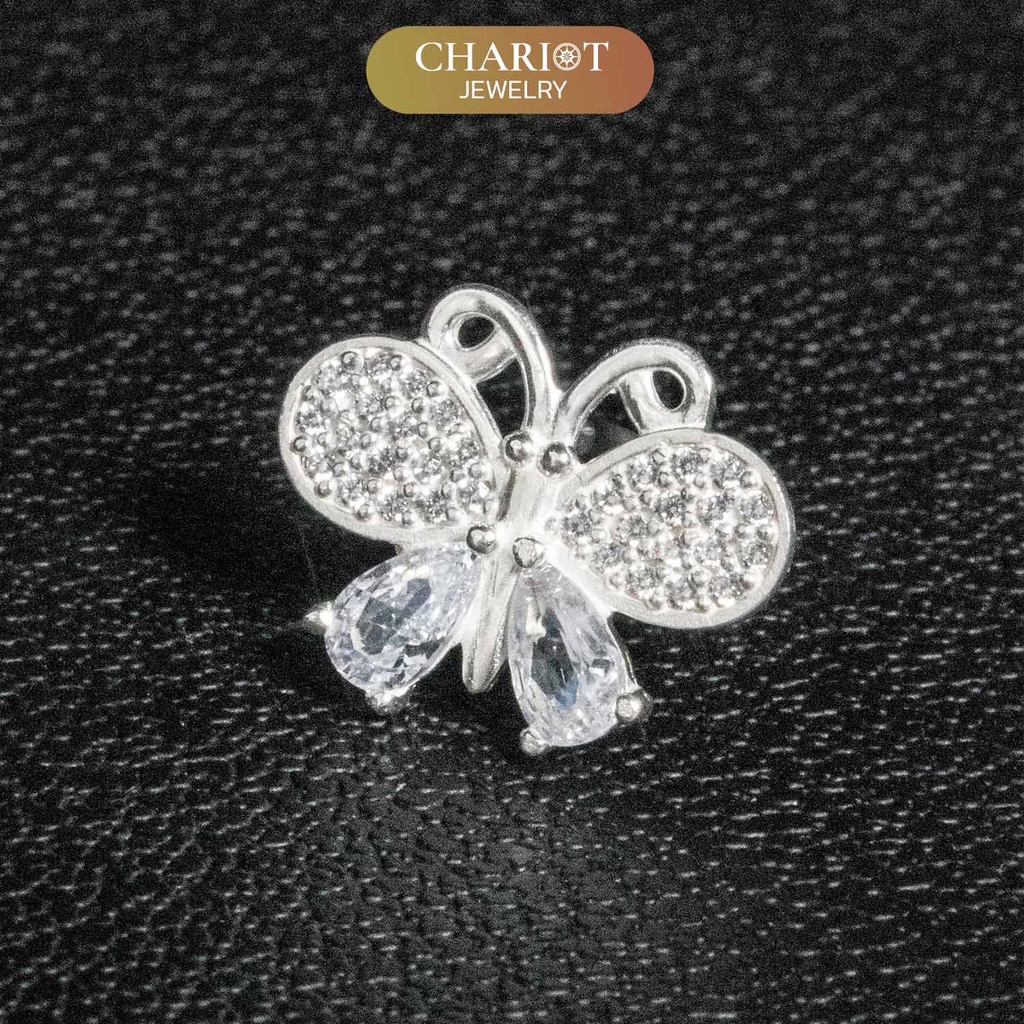 Khuyên tai bạc ECJ96 bươm bướm lung linh Chariot Jewelry