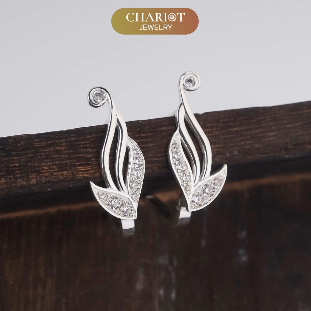Khuyên tai bạc s925 ECJ02  Ancient Wings ChariotJewelry