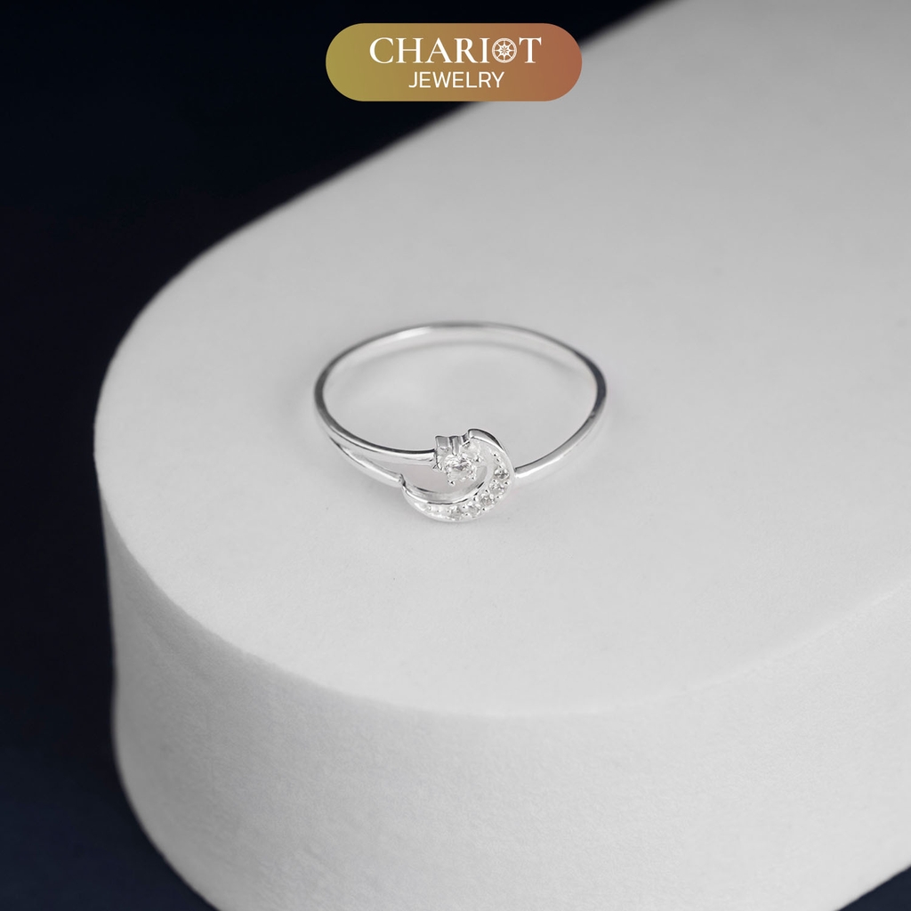 Nhẫn đôi bạc S925 nam nữ NCJ121 Lunar and Stellar, nhẫn couple bạc, quà tặng 8-3 ý nghĩa dành tặng bạn gái, ChariotJewelry