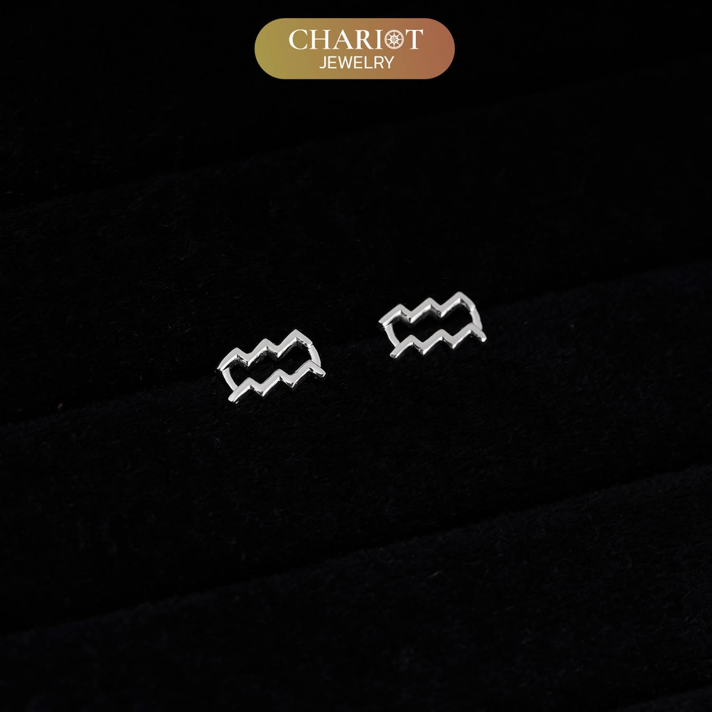Khuyên tai bạc ECJ53 dấu ấn cung hoàng đạo ChariotJewelry