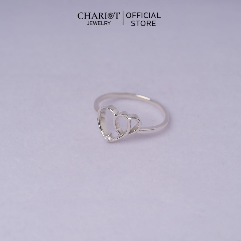 Nhẫn bạc NCJ56 S925 Trái tim đáng yêu, quà tặng 8-3 ý nghĩa dành cho bạn gái, Chariot Jewelry