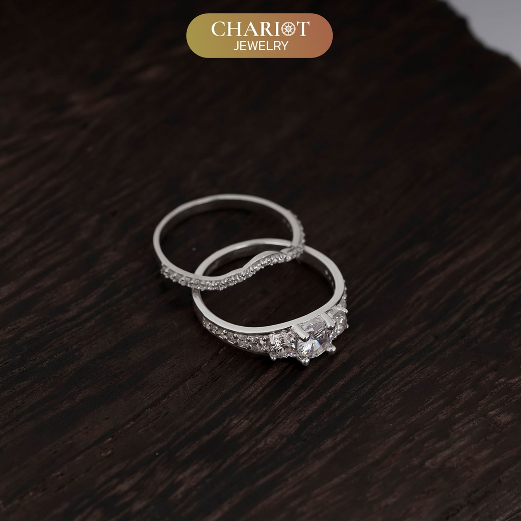 Nhẫn bạc S925 nữ NCJ114 Unity Sparkle, nhẫn couple bạc, quà tặng 8-3 ý nghĩa dành tặng bạn gái, ChariotJewelry