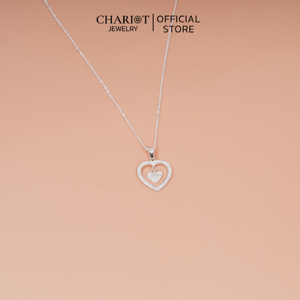 Dây chuyền DCJ07 S925 Trái tim thanh lịch, quà tặng Valentine,ChariotJewelry