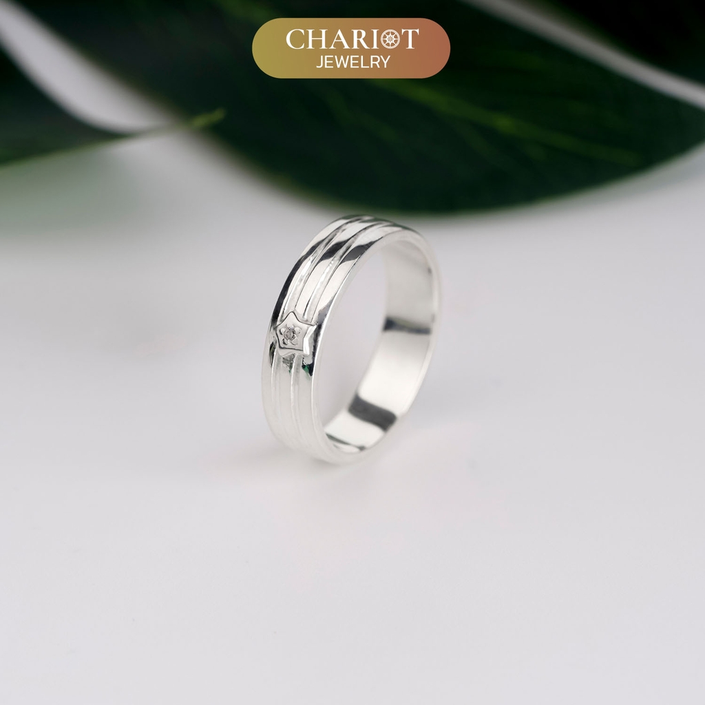 Nhẫn đôi bạc S925 nam nữ NCJ117 Stellar, nhẫn couple bạc, quà tặng Valentine ý nghĩa dành tặng bạn gái, ChariotJewelry