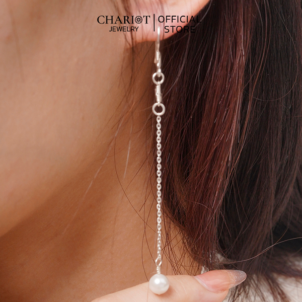 Khuyên tai nữ ECJ10 ngọc trai nhân tạo phong cách Hàn Quốc ChariotJewelry