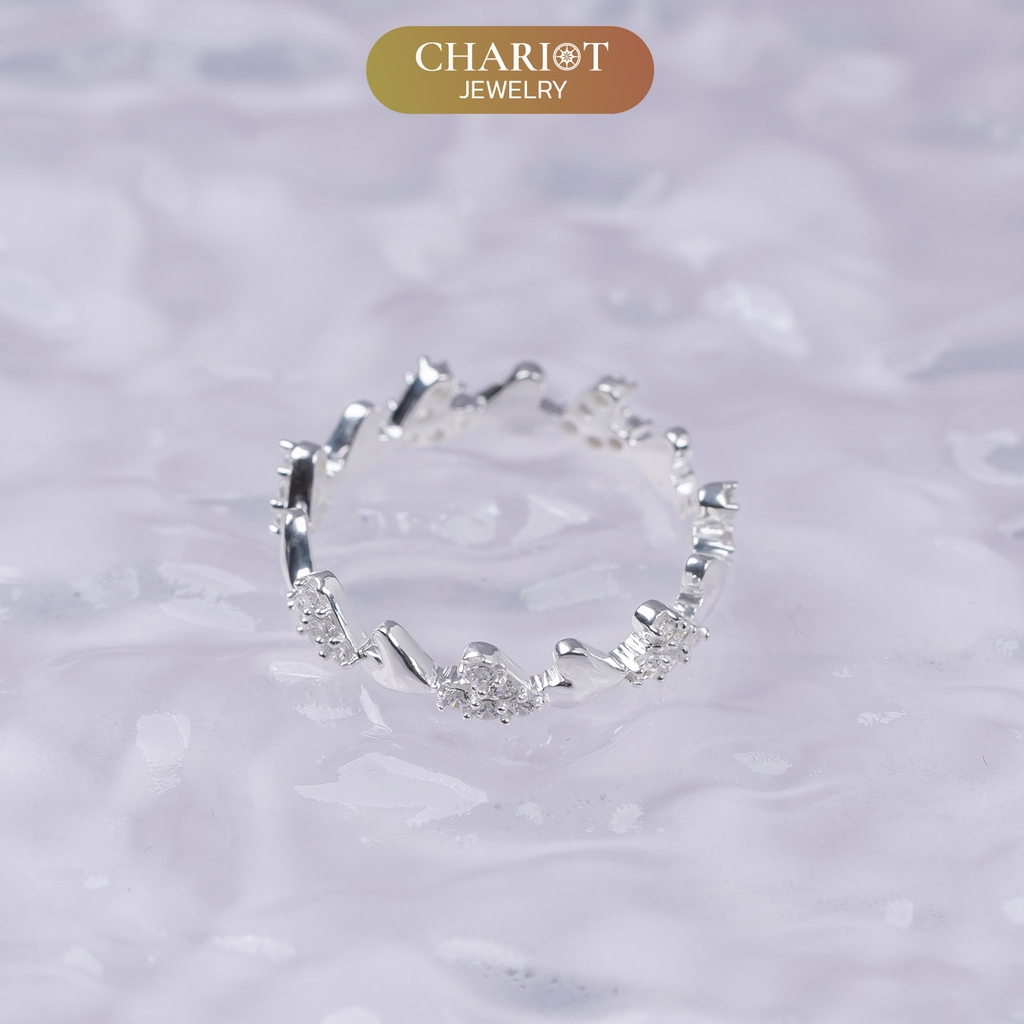 Nhẫn bạc S925 NCJ46 vòng lặp trái tim, quà tặng Valentine ý nghĩa dành cho bạn gái, Chariot Jewelry