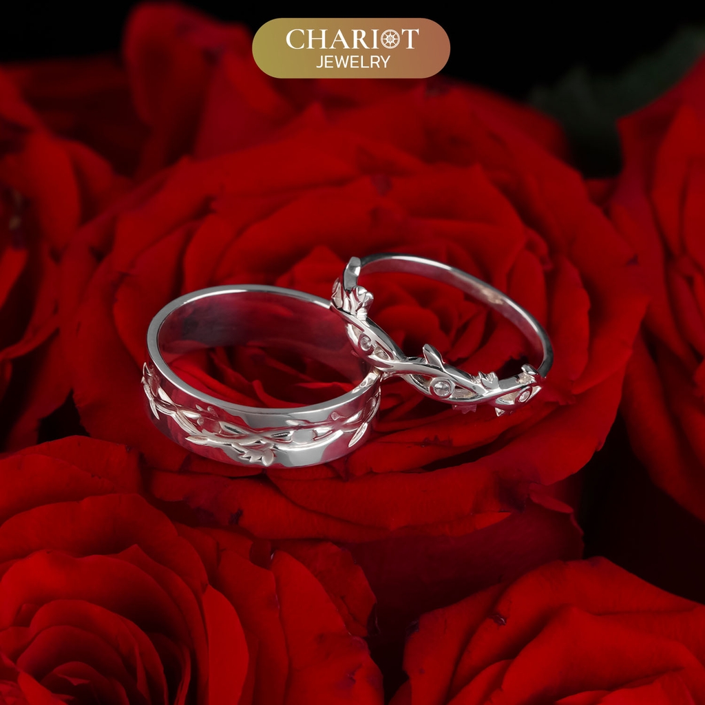 Nhẫn đôi bạc S925 nam nữ NCJ119 Harmony, nhẫn couple bạc, quà tặng Valentine ý nghĩa dành tặng bạn gái, ChariotJewelry