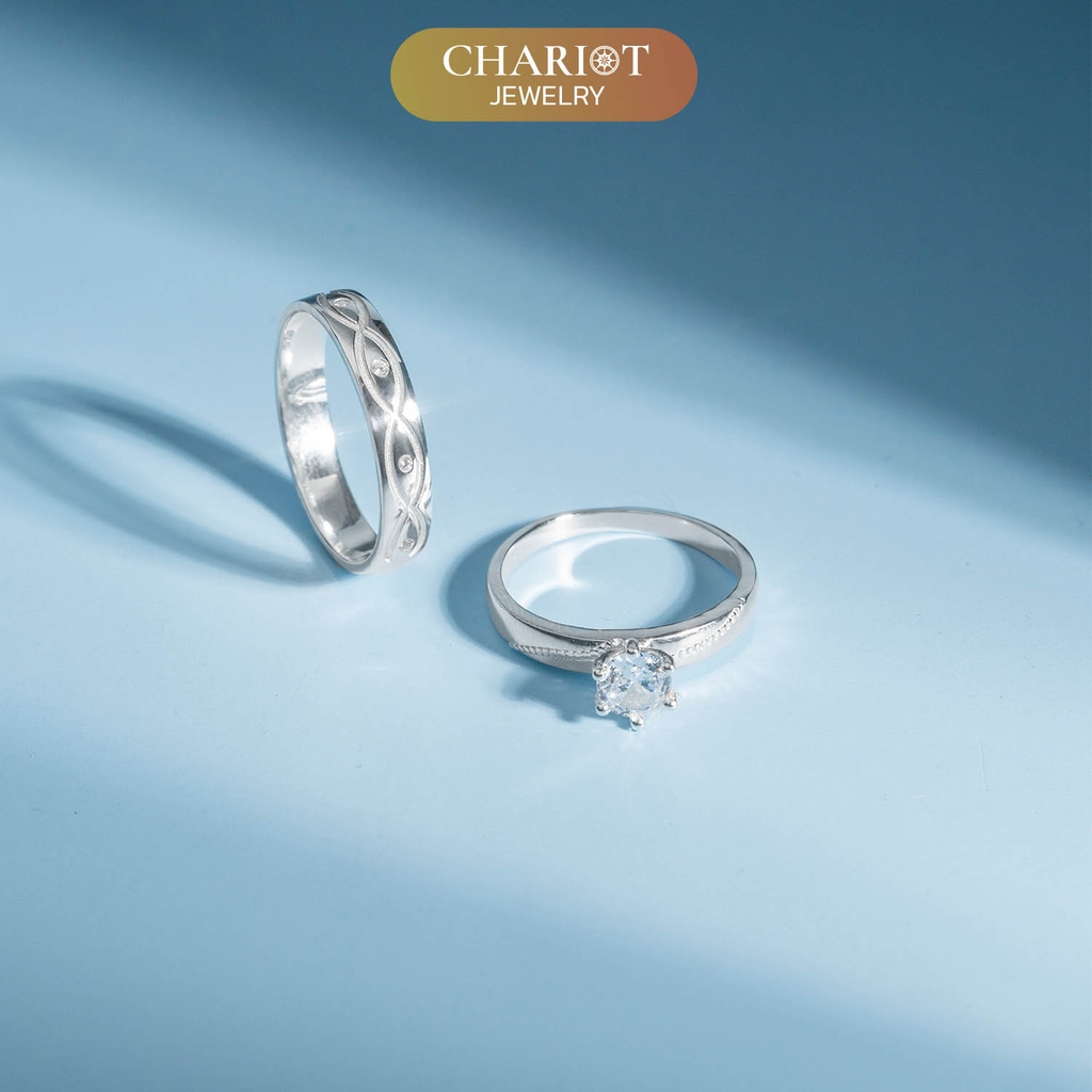 Nhẫn đôi bạc S925 nam nữ NCJ116 Destiny's Promise, nhẫn couple bạc, quà tặng 8-3 ý nghĩa dành tặng bạn gái, ChariotJewelry