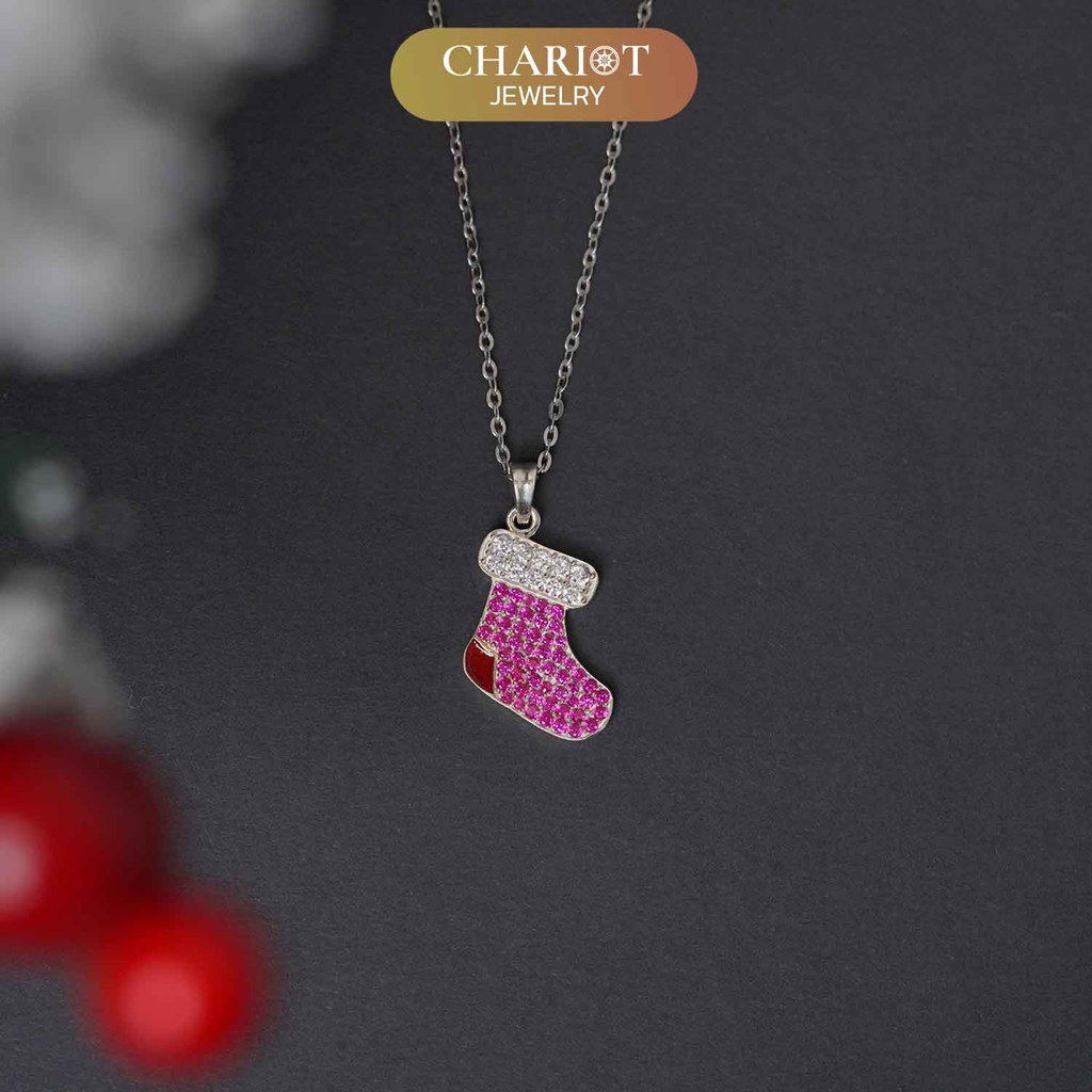 Dây chuyền bạc DCJ35 Red Stocking Christmas S925 ChariotJewelry