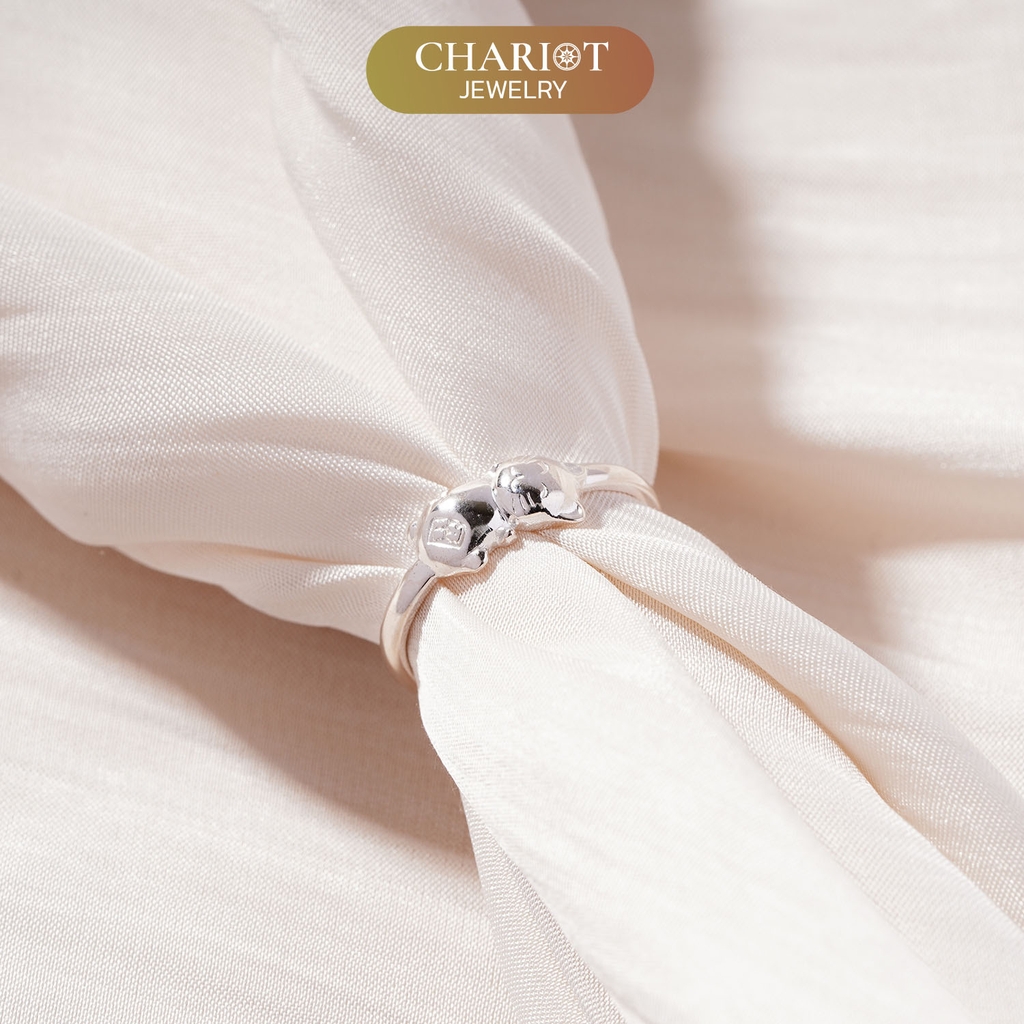 Nhẫn Bạc NCJ25 Mèo Thần Tài Chariot Jewelry