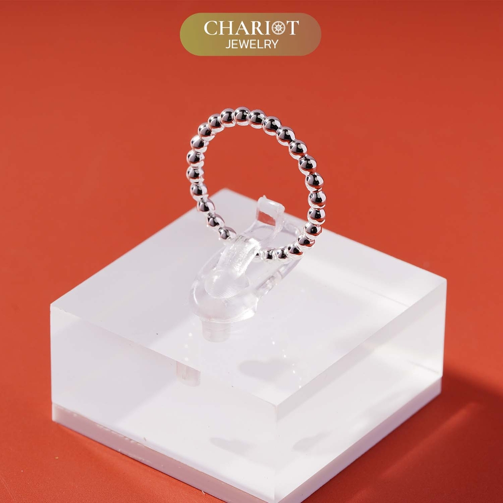 Nhẫn bạc NCJ03 hạt kết trơn, quà tặng sinh nhật dành cho bạn gái ChariotJewelry