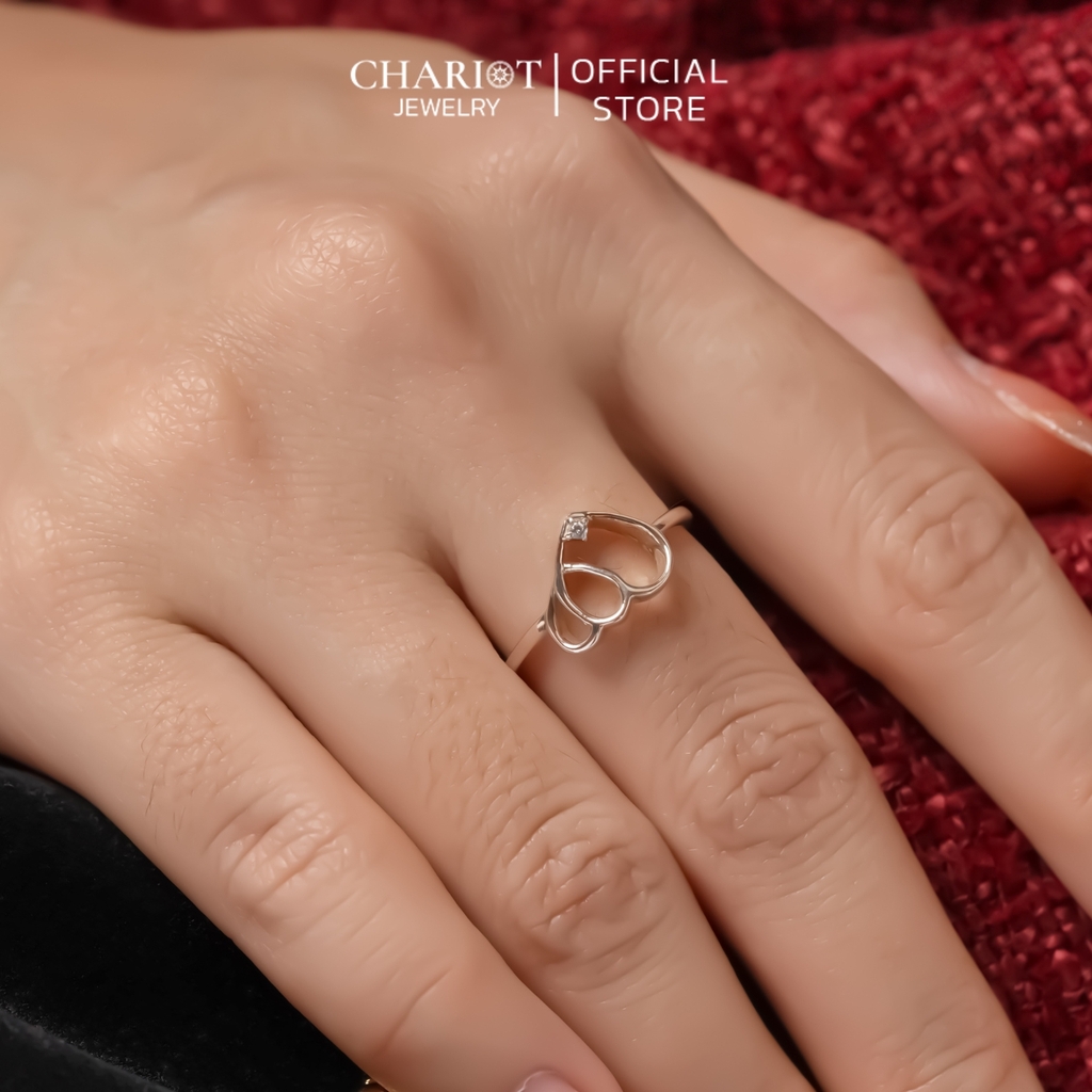 Nhẫn bạc NCJ56 S925 Trái tim đáng yêu, quà tặng 8-3 ý nghĩa dành cho bạn gái, Chariot Jewelry