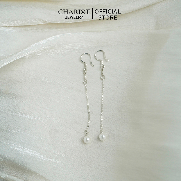 Khuyên tai nữ ECJ10 ngọc trai nhân tạo phong cách Hàn Quốc ChariotJewelry
