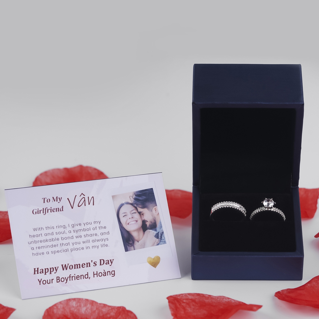 Nhẫn đôi bạc S925 nam nữ NCJ100 Gemstone Sparkle, nhẫn couple bạc, quà tặng 8-3 ý nghĩa dành tặng bạn gái, ChariotJewelry