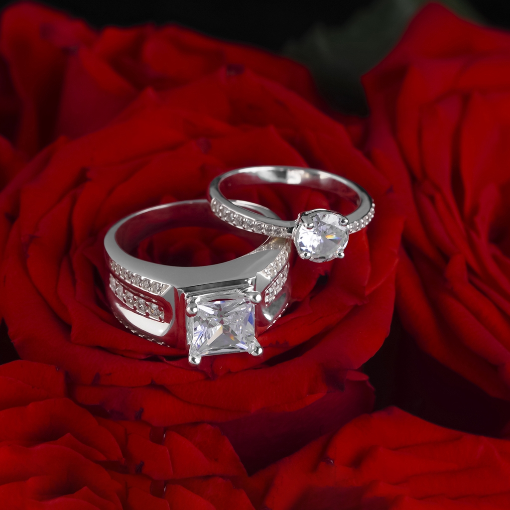 Nhẫn đôi bạc S925 nam nữ NCJ103 Tâm Giao, nhẫn couple bạc, quà tặng Valentine ý nghĩa dành tặng bạn gái, ChariotJewelry