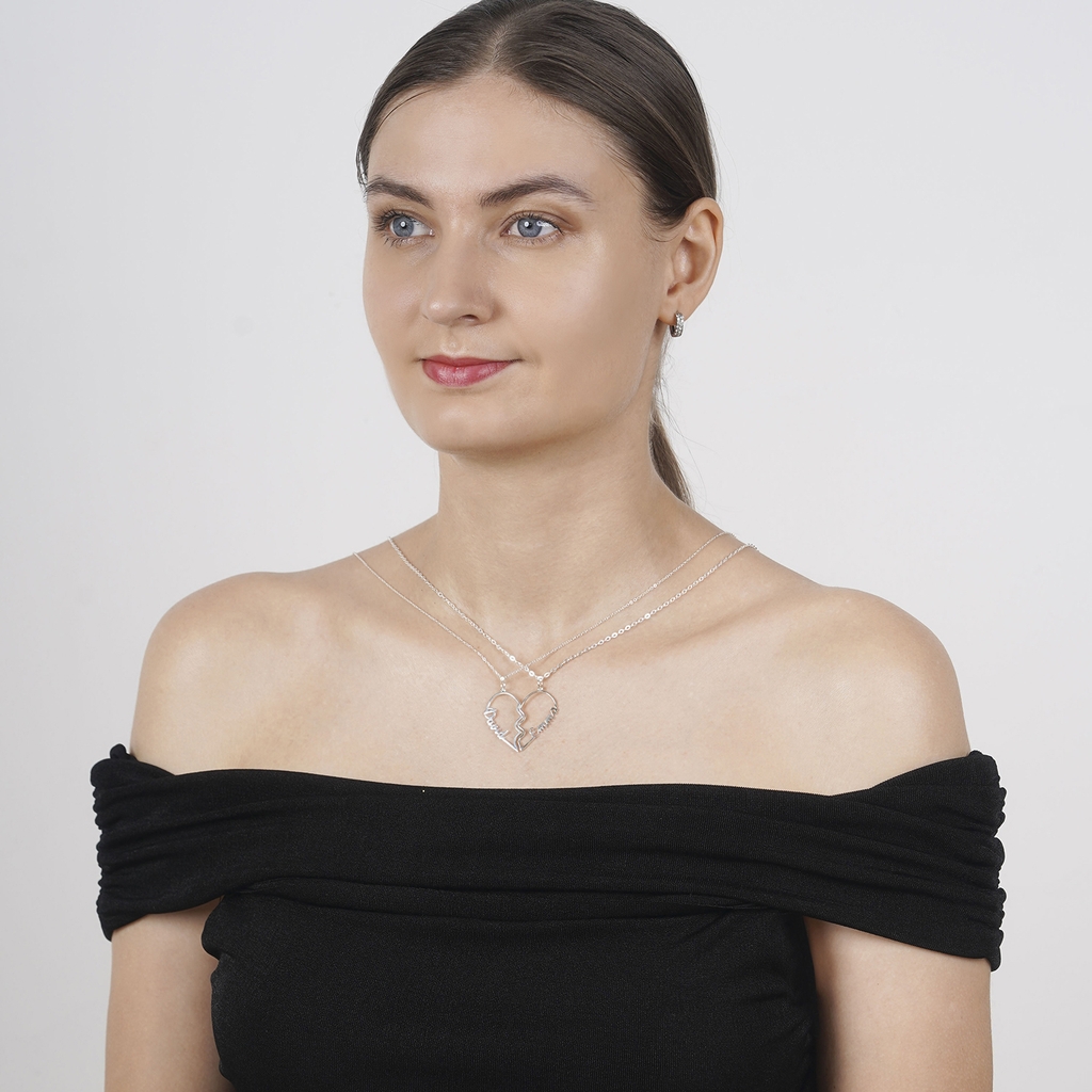 Dây chuyền DCJ84 mảnh ghép trái tim mang tên người yêu bạc 925 ChariotJewelry