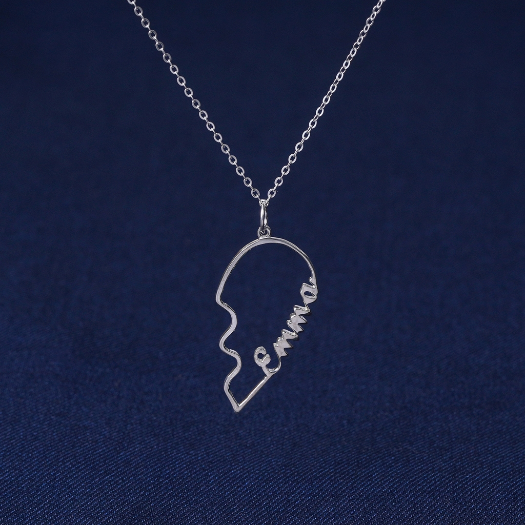 Dây chuyền DCJ84 mảnh ghép trái tim mang tên người yêu bạc 925 ChariotJewelry