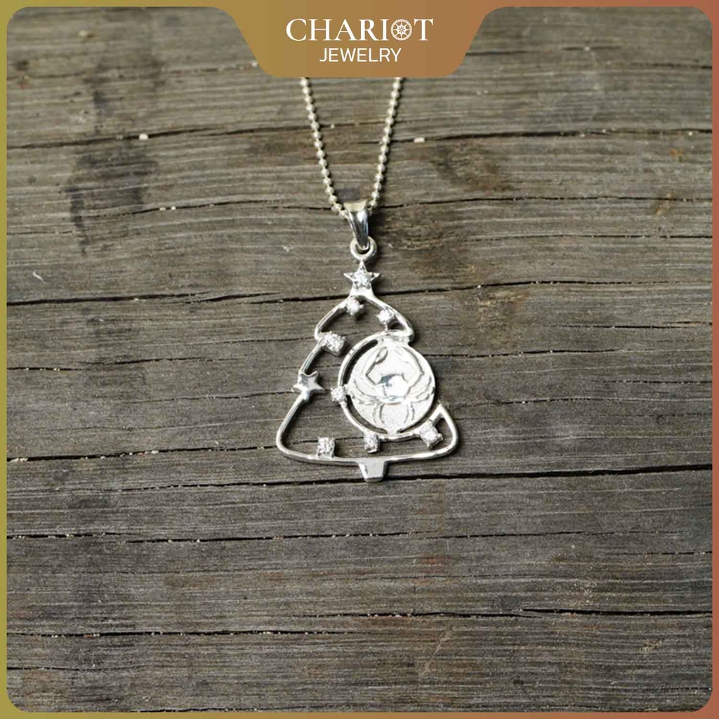 Dây chuyền bạc s925 DCJ36  Cung Hoàng Đạo mừng Giáng Sinh, ChariotJewelry