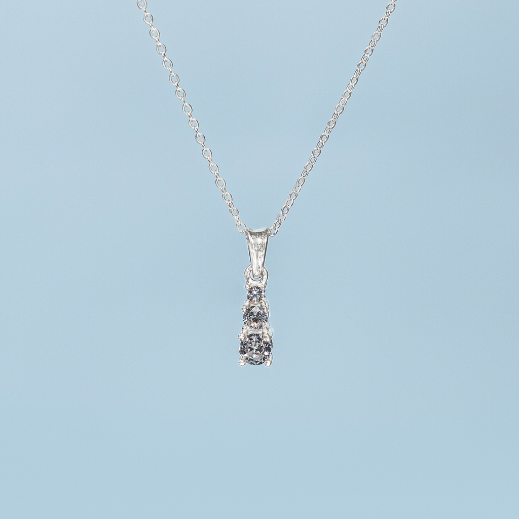 Dây chuyền DCJ101 chuỗi 3 viên đá thanh lịch trẻ trung bạc 925 ChariotJewelry