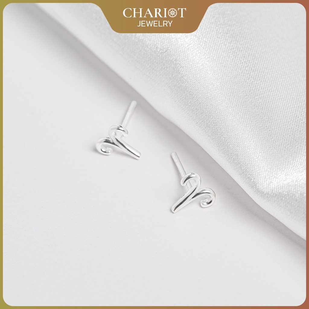 Khuyên tai bạc ECJ53 dấu ấn cung hoàng đạo ChariotJewelry