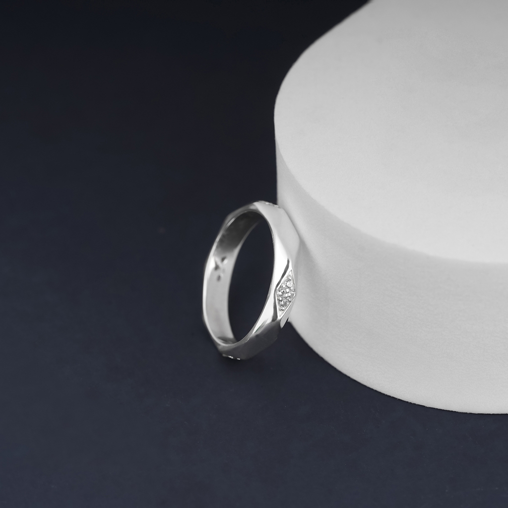 Nhẫn đôi bạc S925 nam nữ NCJ118 Geometric, nhẫn couple bạc, quà tặng 8-3 ý nghĩa dành tặng bạn gái, ChariotJewelry