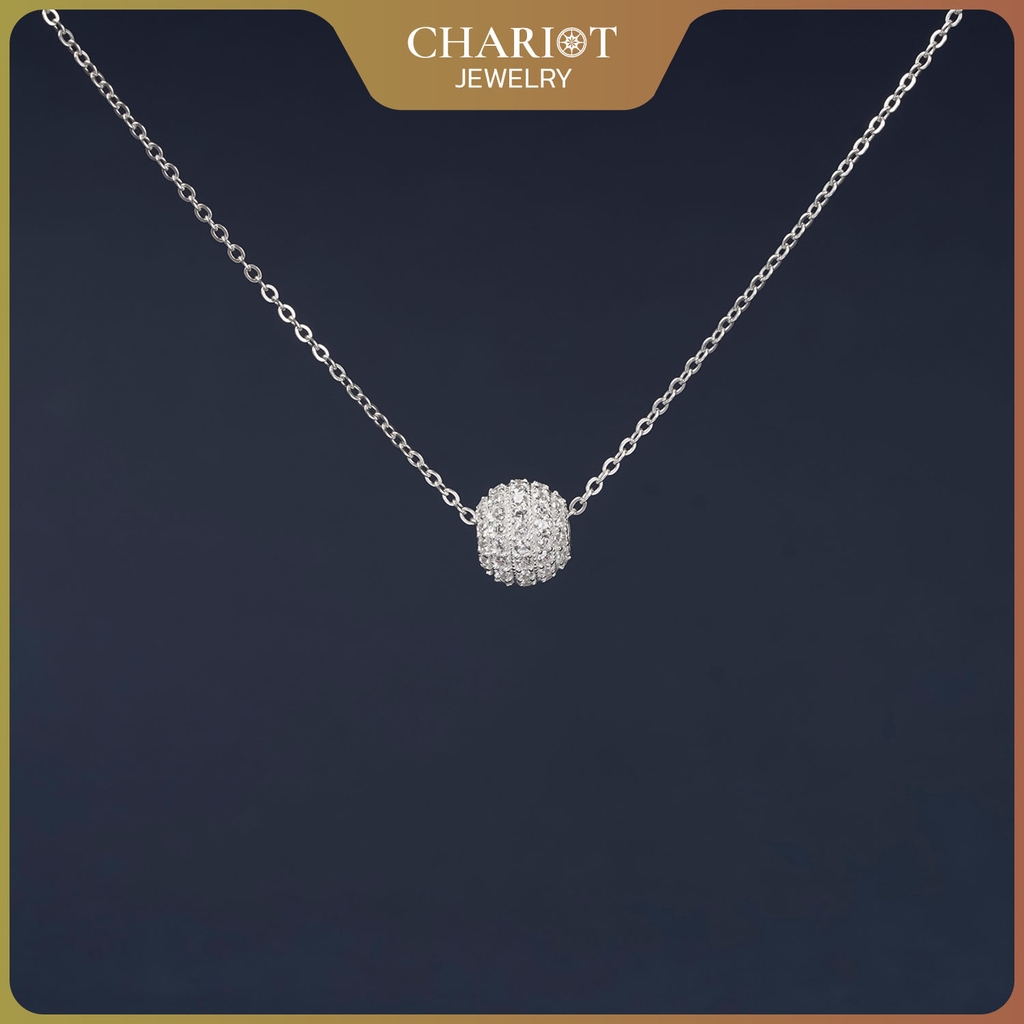 Dây chuyền bạc s925 DCJ203 đá tròn nhỏ, phong cách Hàn Quốc nhẹ nhàng, ChairotJewelry