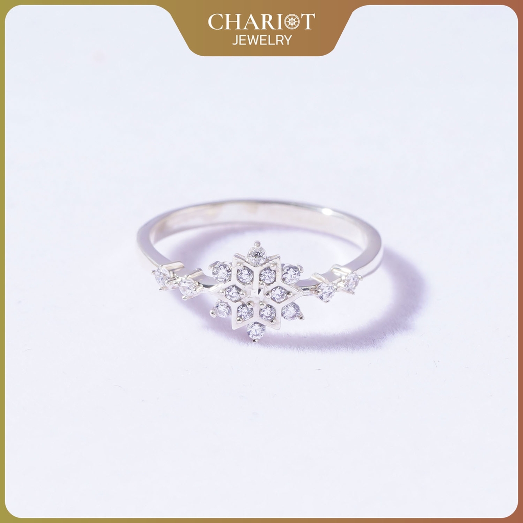 Nhẫn bạc NCJ50 Hoa Tuyết ChariotJewelry