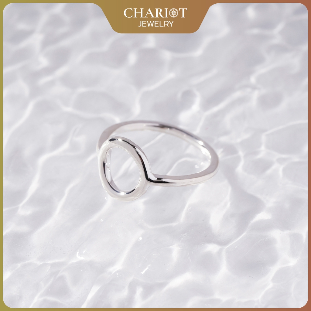 Nhẫn Bạc NCJ33 Hoạ Tiết Tròn Trơn Chariot Jewelry