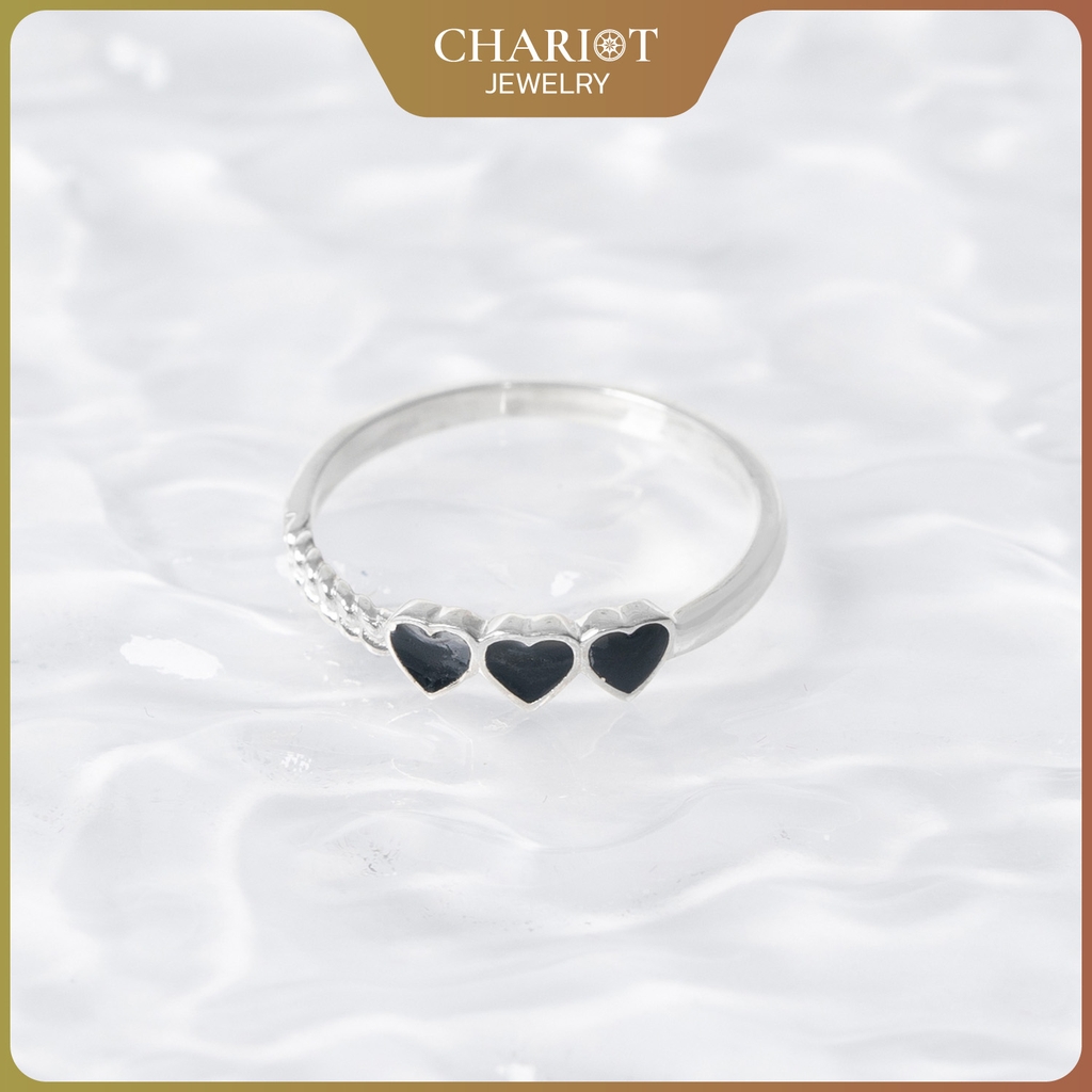 Nhẫn Bạc NCJ04 3 Lớp Kết Hạt Đính Đá Chariot Jewelry