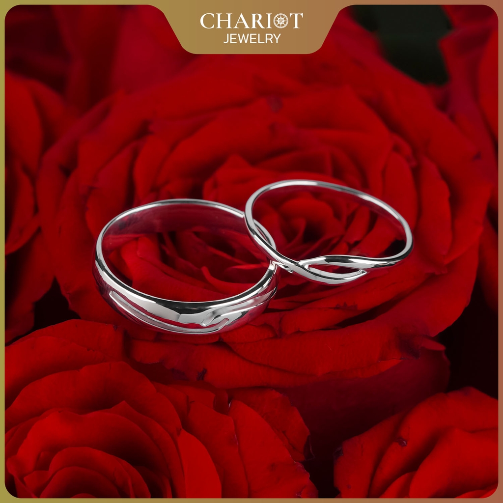 Nhẫn đôi bạc S925 nam nữ NCJ133 Soulmate, nhẫn couple bạc, quà tặng 8-3 ý nghĩa dành tặng bạn gái, ChariotJewelry