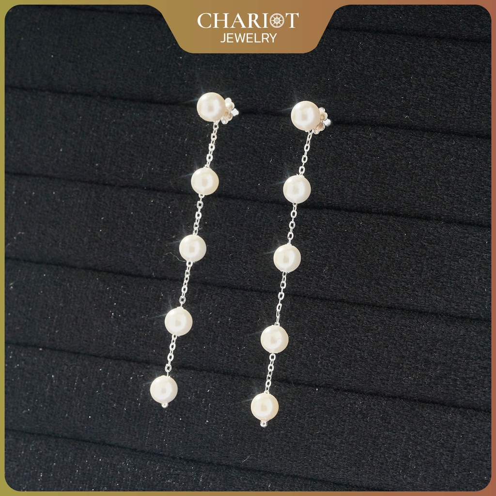 Khuyên tai bạc ECJ27 Giọt nước từ biển sâu s925 ChariotJewelry