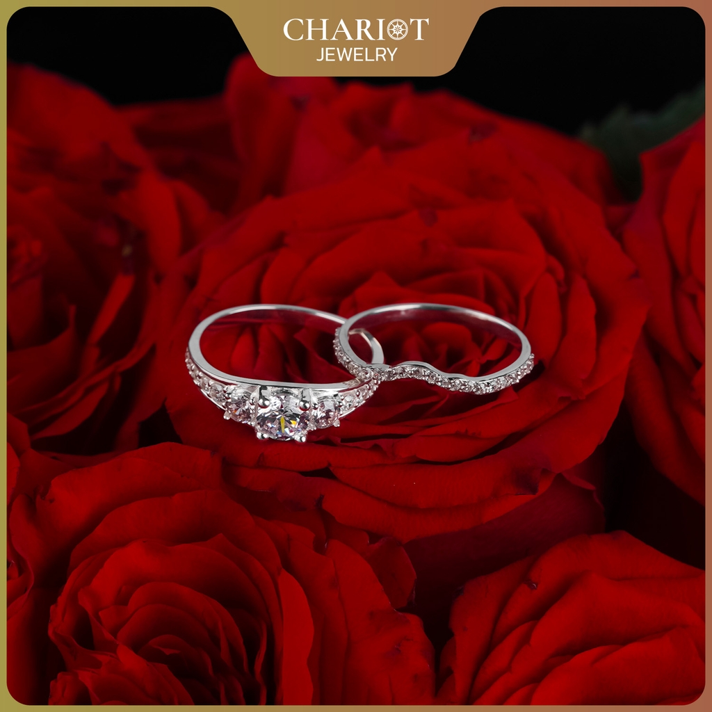 Nhẫn bạc S925 nữ NCJ114 Unity Sparkle, nhẫn couple bạc, quà tặng 8-3 ý nghĩa dành tặng bạn gái, ChariotJewelry