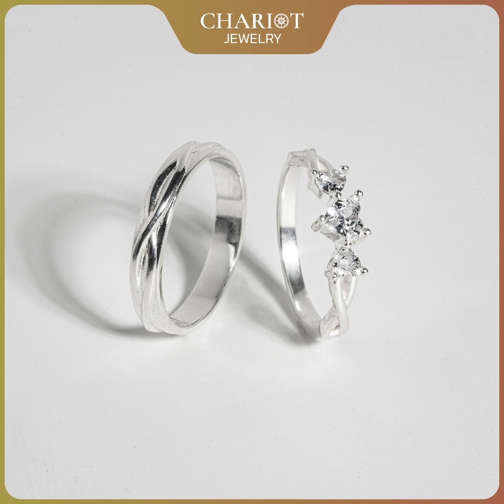 Nhẫn đôi bạc S925 nam nữ NCJ98 Infinity Love, nhẫn couple bạc, quà tặng 8-3 ý nghĩa dành tặng bạn gái, ChariotJewelry