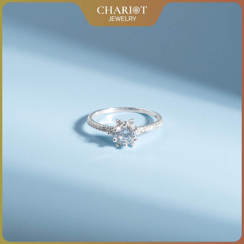 Nhẫn bạc NCJ92 Embellished đính đá CZ, quà tặng sinh nhật dành tặng bạn gái, ChariotJewelry