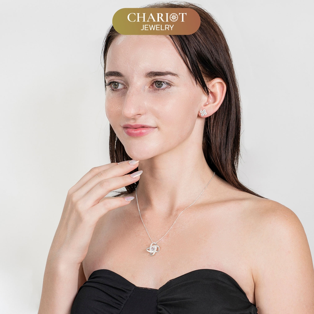 Dây chuyền bạc DCJ02 Love Knot s925 đính đá cao cấp, quà tặng Valentine, ChariotJewelry