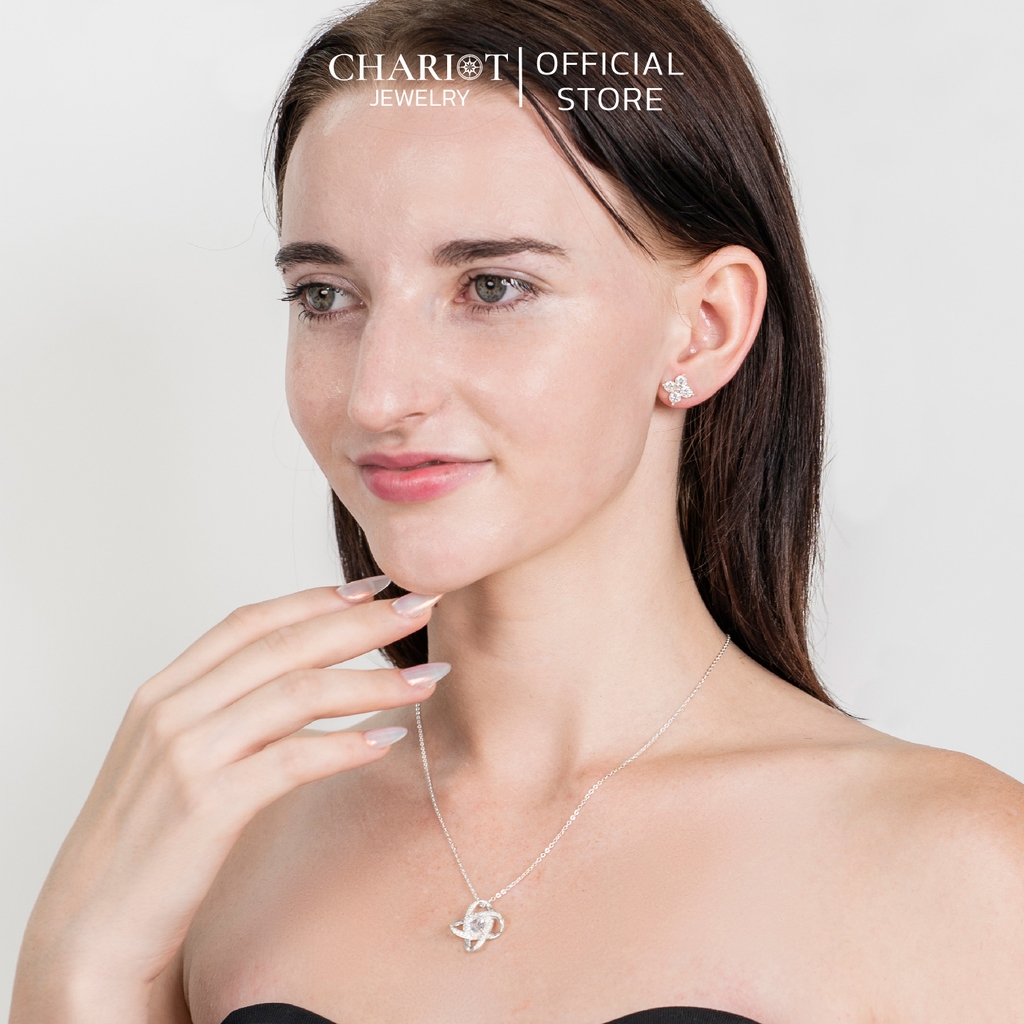 Dây chuyền bạc DCJ02 Love Knot s925 đính đá cao cấp, quà tặng Valentine, ChariotJewelry