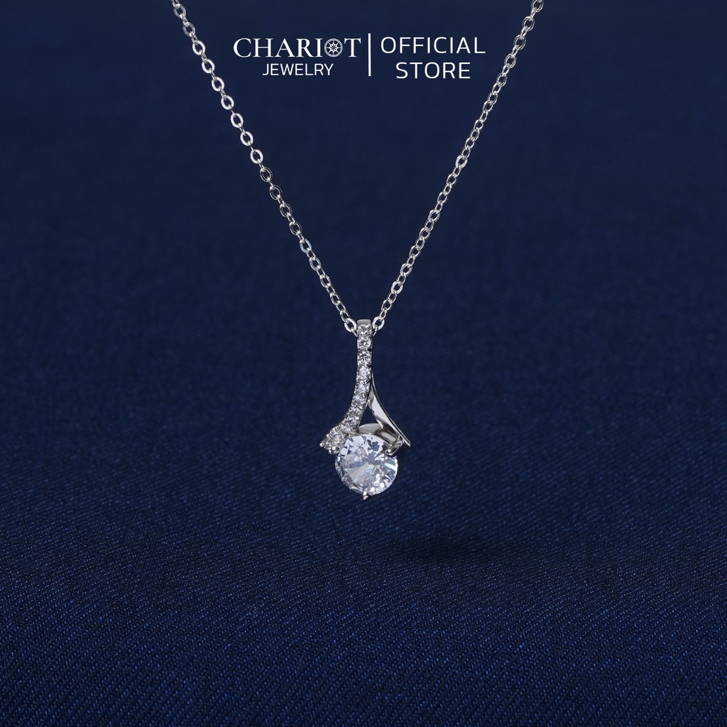 Dây chuyền bạc s925 DCJ03 giọt nước sang trọng nữ tính, ChariotJewelry