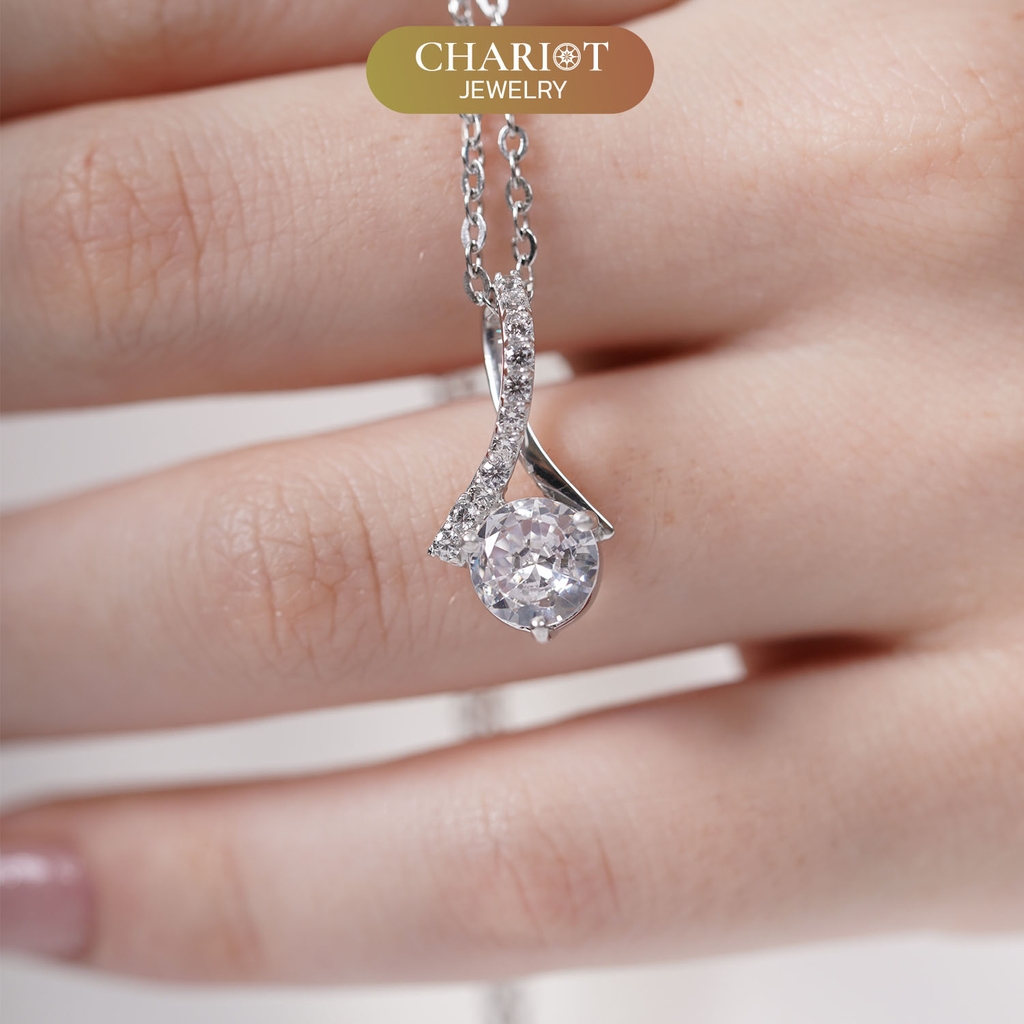 Dây chuyền bạc DCJ03 s925 giọt nước sang trọng nữ tính, quà tặng Valentine, ChariotJewelry