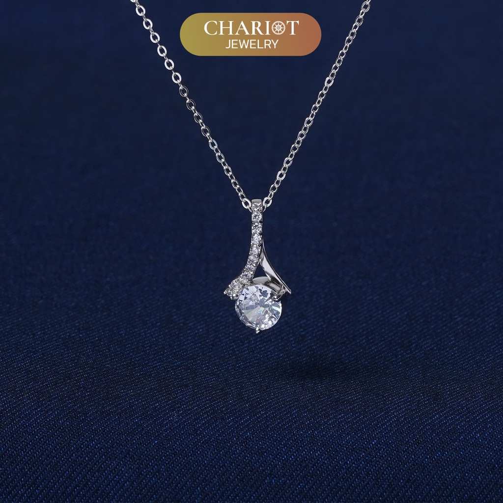 Dây chuyền bạc DCJ03 s925 giọt nước sang trọng nữ tính, quà tặng Valentine, ChariotJewelry