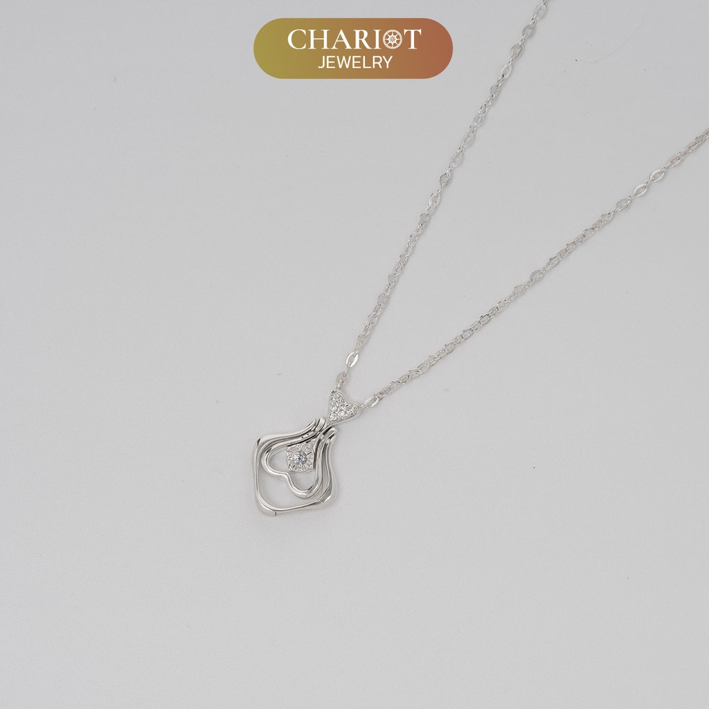 Dây chuyền bạc DCJ11 S925 Upside Down Heart, quà tặng Valentine ý nghĩa, Chariot Jewelry