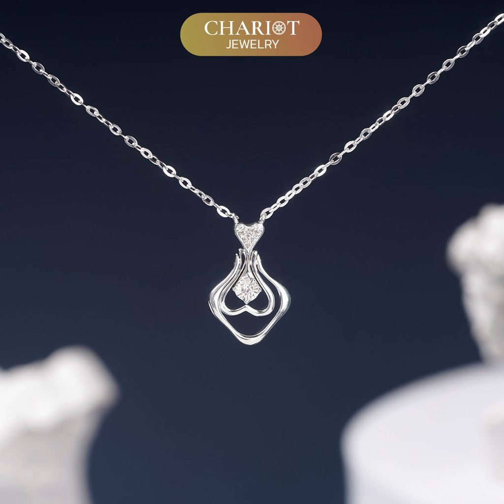 Dây chuyền bạc DCJ11 S925 Upside Down Heart, quà tặng 8-3 ý nghĩa, Chariot Jewelry