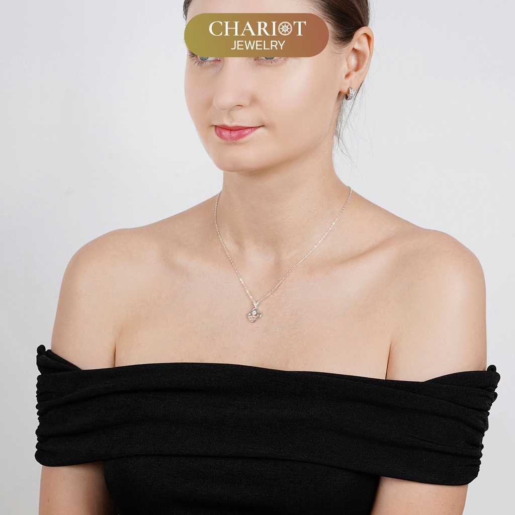 Dây chuyền bạc DCJ11 S925 Upside Down Heart, quà tặng Valentine ý nghĩa, Chariot Jewelry