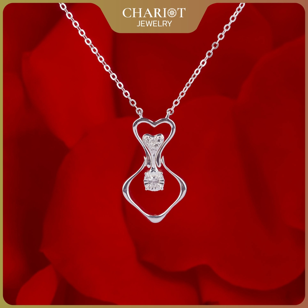 Dây chuyền bạc DCJ11 S925 Upside Down Heart, quà tặng Valentine ý nghĩa, Chariot Jewelry