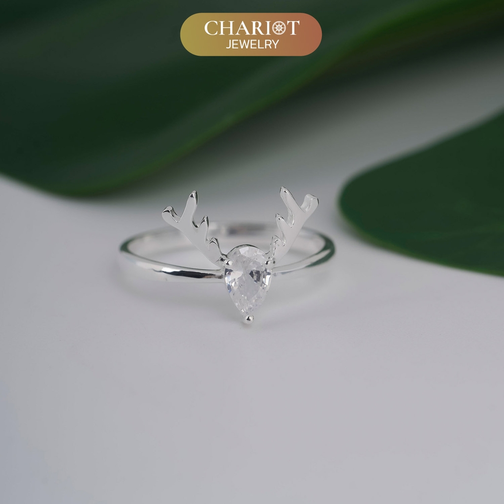 Nhẫn bạc  s925 NCJ159 sừng hươu dễ thương ChariotJewelry
