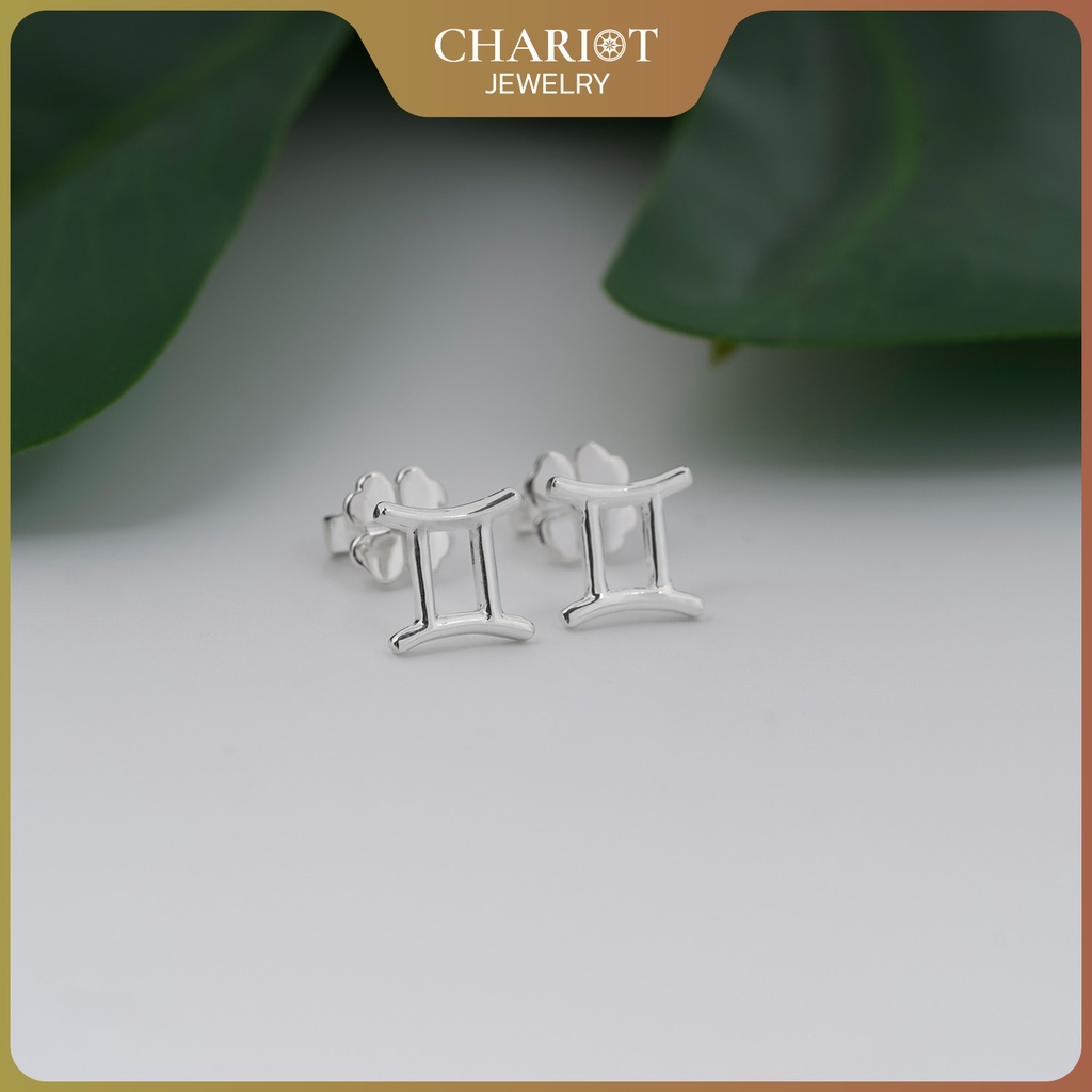 Khuyên tai bạc ECJ53 dấu ấn cung hoàng đạo ChariotJewelry