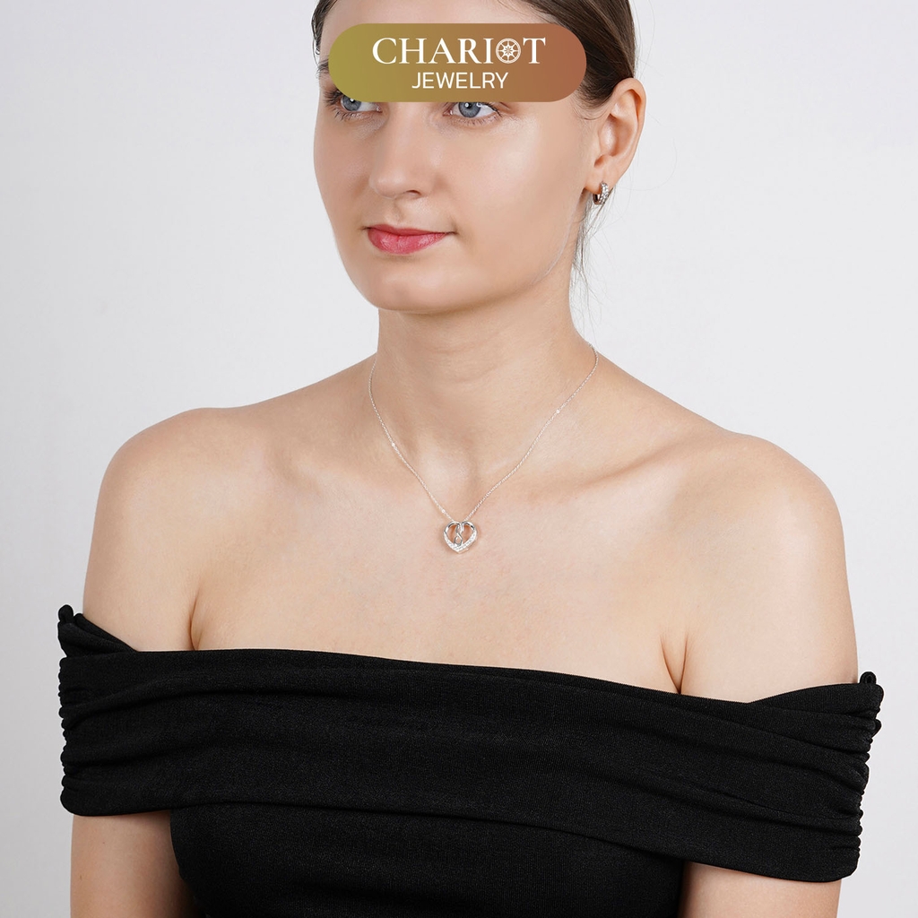 Dây chuyền bạc DCJ17 925 Infinity Knot Heart, quà tặng Valentine ý nghĩa, Chariot Jewelry