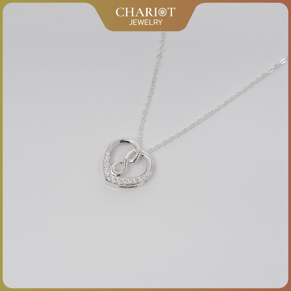 Dây chuyền bạc DCJ17 925 CHARIOT Infinity Knot Heart  ChariotJewelry